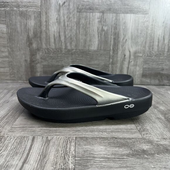 OOFOS OOlala Luxe Women's size 6/EURO 37 Latte Thong Comfort Sandals - Picture 2 of 8